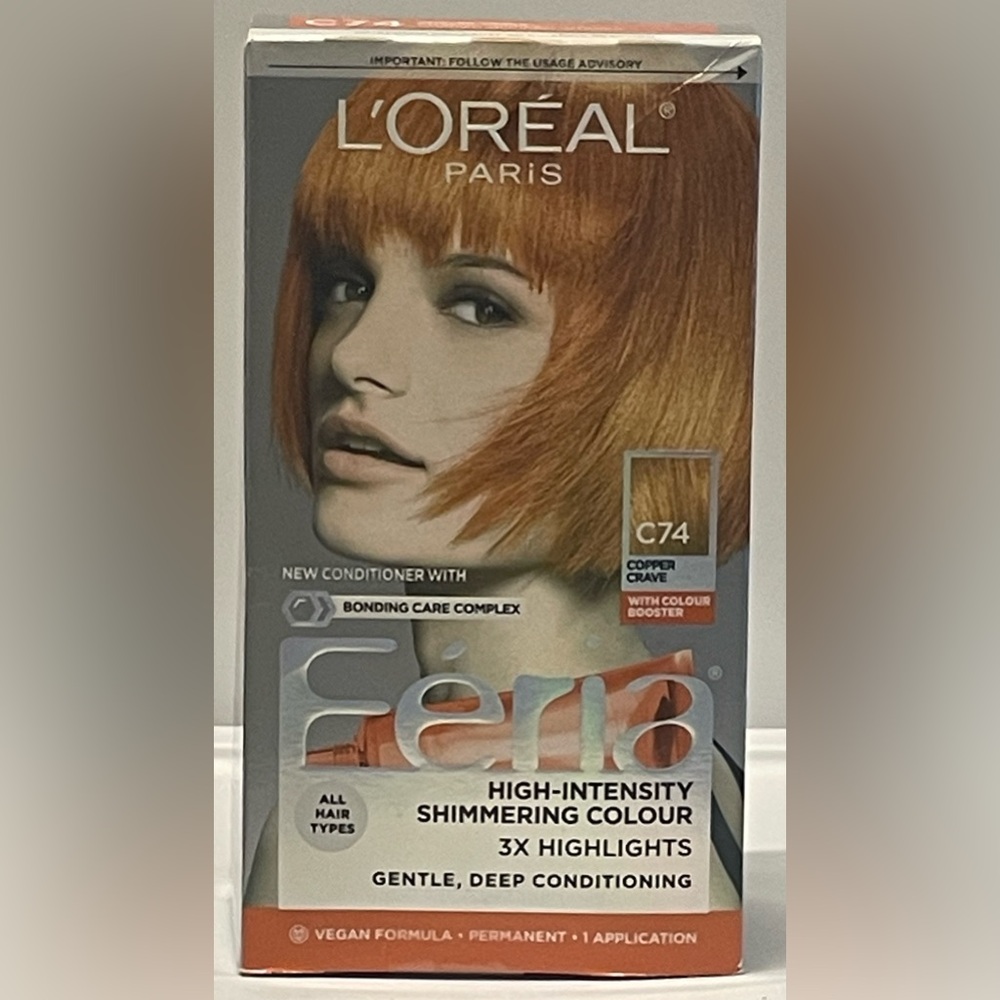 ✴️2/$15✴️ L'Oreal Feria Shimmering Hair Color- #C74 Copper Crave